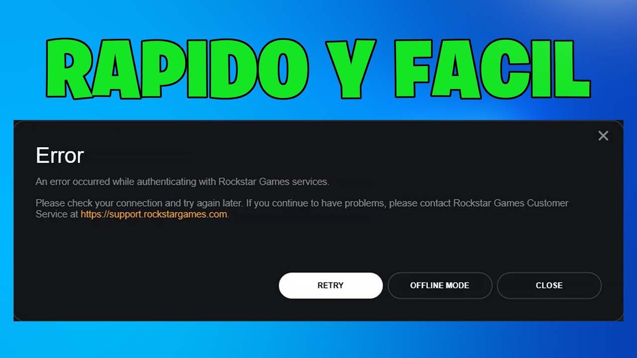 Error de Auntenticacion al Iniciar Sesión en Rockstar Games Launcher en PC — SOLUCIÓN (GTA V  RDR2)