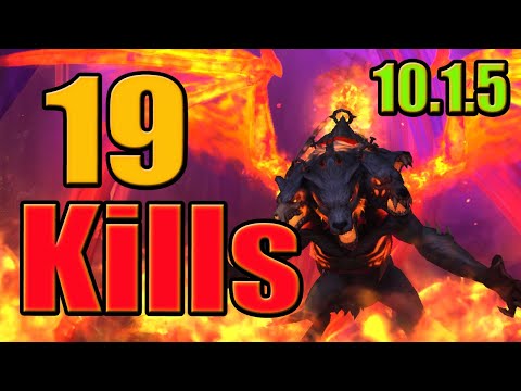 19 Kills Fire Mage Battleground 10.1.5 Dragonflight World of Warcraft PvP