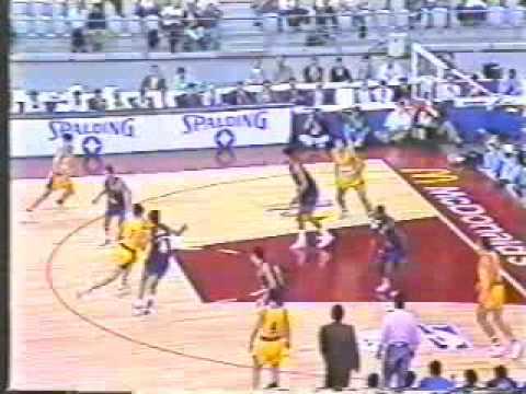 Toni Kukoc block on Patrick Ewing + monster dunk vs Barcelona