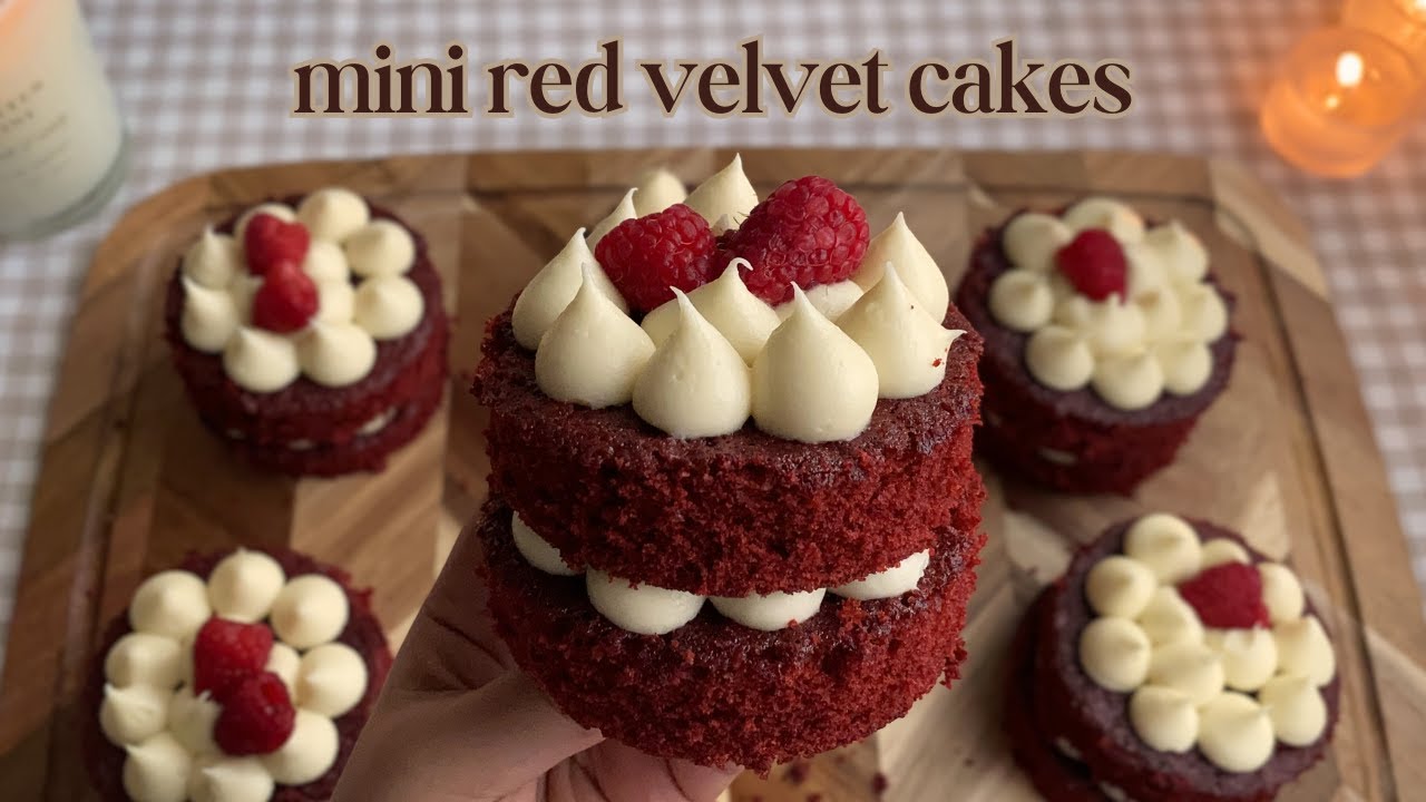 Mini Red Velvet Cakes with Cream Cheese Frosting ♡ Bake With Me