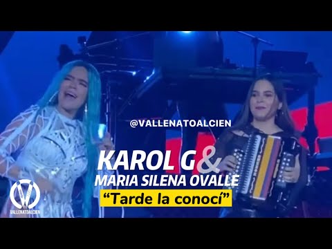 Tarde lo conocí Karol G y María Silena Ovalle en Medellín vía @Vallenatoalcien
