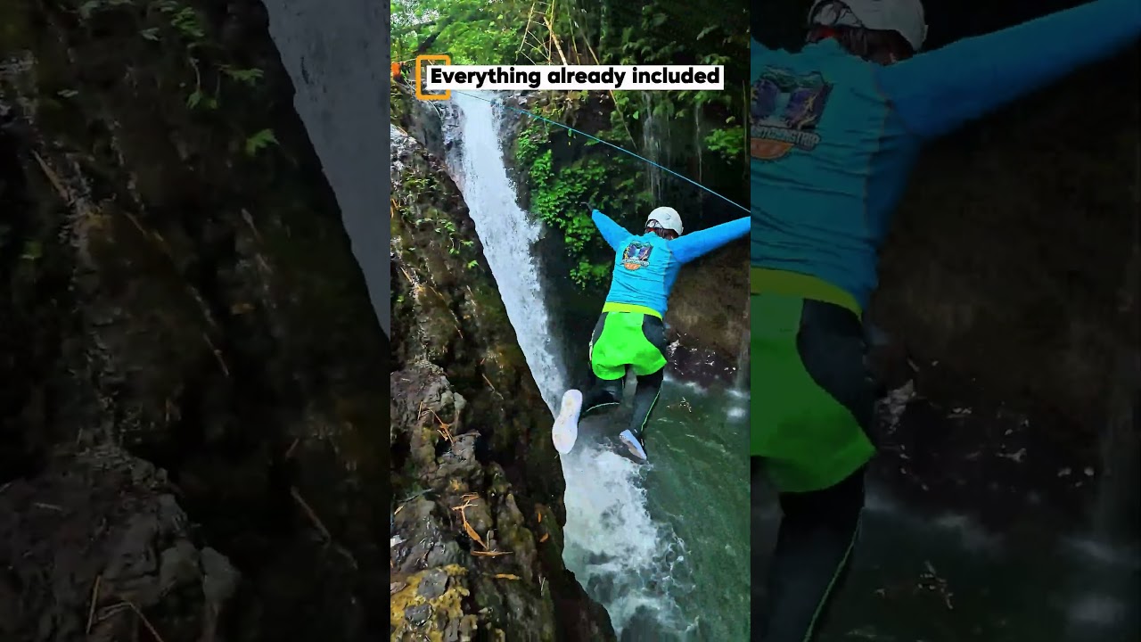 Splash Canyon canyoning video — rappels and jumps in North Bali