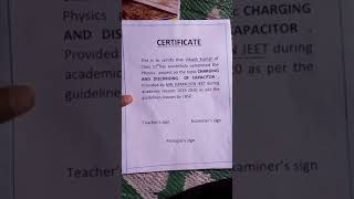 Physics Investigatory Project Class 12 Charging and discharging of Capacitor.