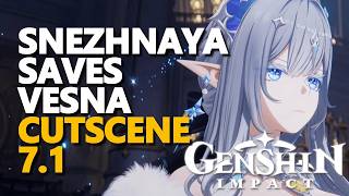 Snezhnaya saves Vesna during boss fight and Rhinedottir CUTSCENE 7.1 Genshin Impact
