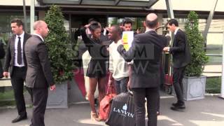 EXCLUSIVE - Kim Kardashian wedding guests at the exit of the Terminal of Le Bourget Airport - Part 2 video