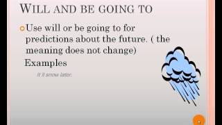 GRAMMAR will and be going to.