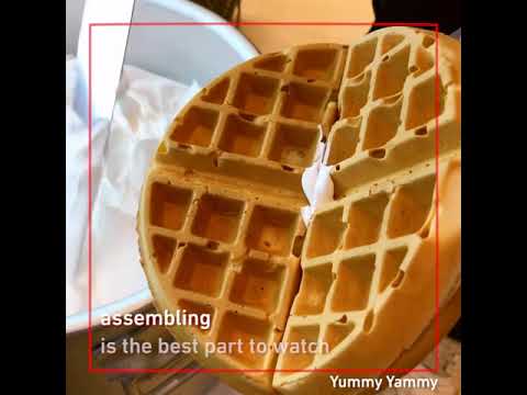 Amazing Waffle with whipped cream cheese in Korea