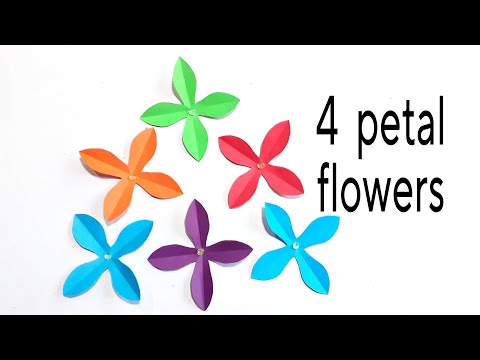 How to  cutting 4 petal flowers /paper flowers / paper craft