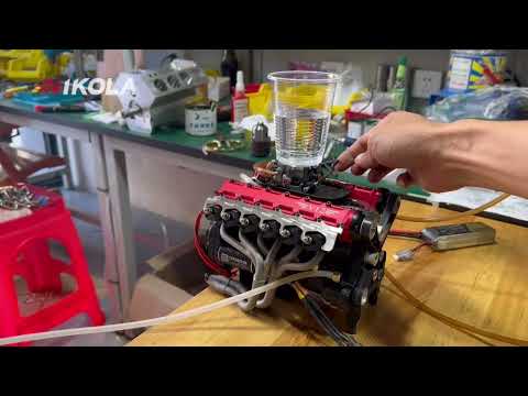 Miniature V12 engine model