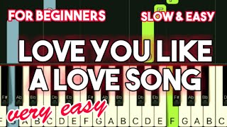 SELENA GOMEZ - LOVE YOU LIKE A LOVE SONG | SLOW &amp; EASY PIANO TUTORIAL