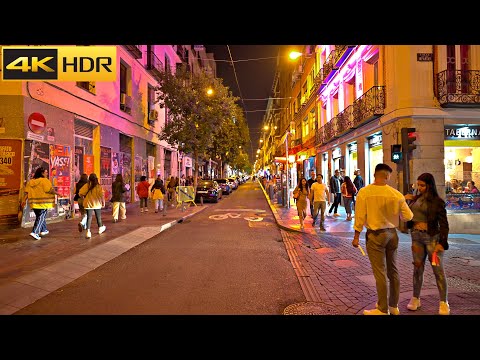 😈 Madrid After Dark 😈 | Madrid, Spain Night Walk - October 2022 [4K HDR]
