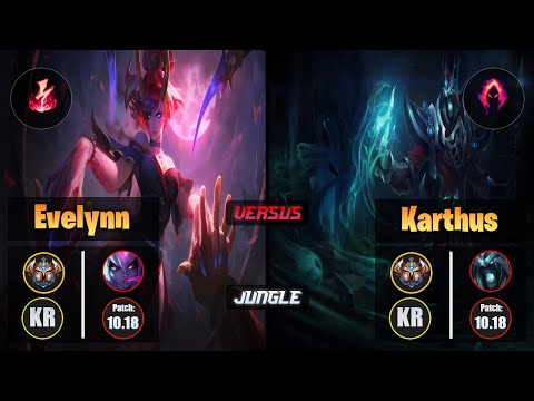 Challenger EVELYNN [Electrocute] (Jungle) VS  KARTHUS - Challenger KR Patch 10.18