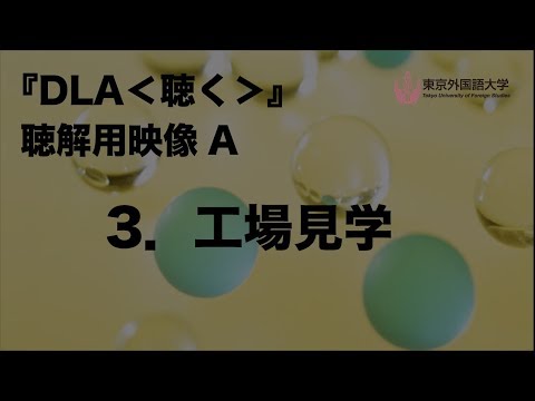 [東京外国語大学］『DLA＜聴く＞』聴解用映像　A　3．工場見学