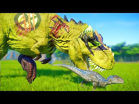Sentry Spinosaurus Vs Sabretooth T-REX - Jurassic World Evolution Dinosaurs Fighting