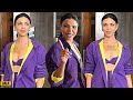 Uff KADAK Shriya Pilgaonkar STUNS In Purple Deep Neck Outfit At The Broken News S2 Promotion