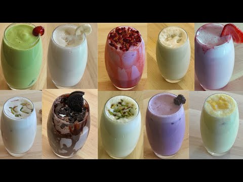 10 Easy Milkshake Recipe l How to Make Milkshake at Home l 10 झटपट मिल्कशेक  रेसिपी l