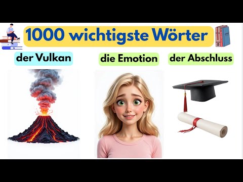 1000 Wichtige deutsche Wörter 🏆 | Teil 2 | Wort + Artikel + Beispiele | Deutsch lernen für Anfänger