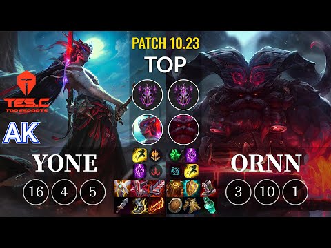 TES AK Yone vs Ornn Top - KR Patch 10.23