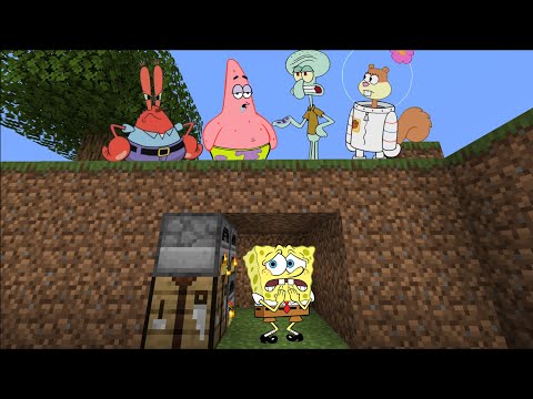 Minecraft Speedrunner Spongebob VS 4 Hunters