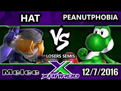 S@X 179 - Hat (Sheik) Vs. Peanutphobia (Yoshi) - SSBM Losers Semis - Smash Melee