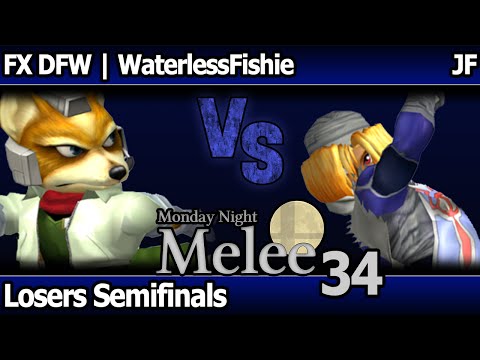 MNM 34 - FX DFW | WaterlessFishie (Fox) vs JF (Sheik, Falco) - Losers Semifinals