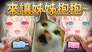 💖來讓姊姊抱抱你！故意想要讓貓咪生氣？😽貓咪愛好者FUWAMOCO再度到Nerissa的家 去騷擾她的兩隻貓咪了！🩵🩷【FUWAMOCO】【hololive中文精華】