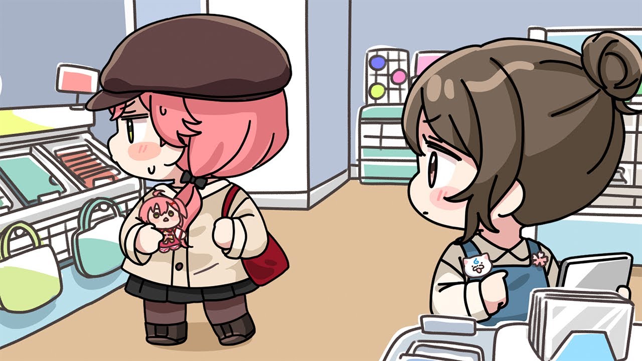 【手描き】35Pの店員さんからバレないように自分のグッズを買うみこち【さくらみこ/ホロライブ切り抜き/もちみこ】