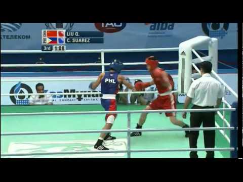 Light (60kg) Final - Liu (CHN) vs Suarez (PHI) - 2012 AIBA Asian Olympic Qualifying Event