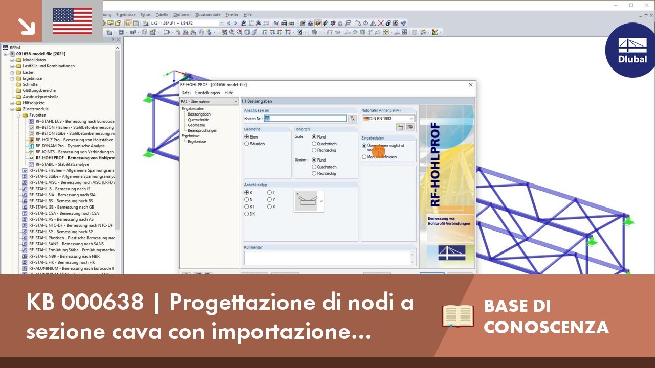 KB 000638 | Progettazione di nodi a sezione cava con importazione automatica dei dati o immissione manuale