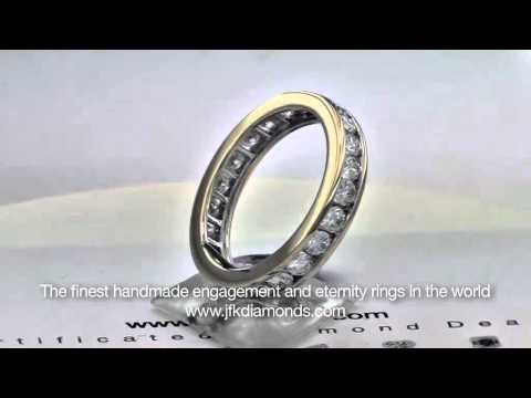 One and Three quarter carat channel set full eternity ring in 18ct yellow gold.