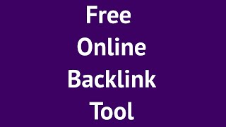 Free Backlink Tool