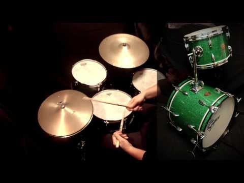 Franco Dal Monego plays Gretsch Green Glitter Vintage Jazz Set with Zildjian Avedis Vintage cymbals