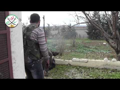 استهداف تحركات عناصر قوات النظام في مطار منغ العسكري بواسطة رشاش بي كي سي من قبل لواء سيوف الشام