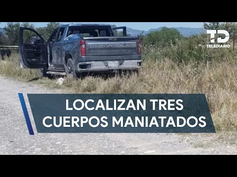 Localizan tres cuerpos maniatados en la caja de una camioneta en Sabinas Hidalgo, Nuevo León