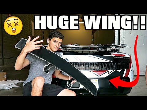Huge Carbon Fiber Wing Install On The Lamborghini!!