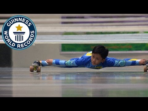 Farthest distance limbo skating under bars - Guinness World Records