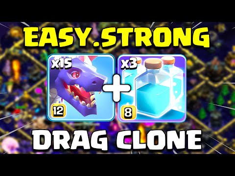 Easy TH17 Attack Strategy = Dragon + Clone! (Clash of Clans)2025