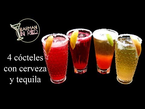 4 cócteles con cerveza y tequila
