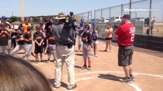 #Brentwood Giants baseball team member Jack Capito, 9, honors the memory of Jordy Almgren after #Joy