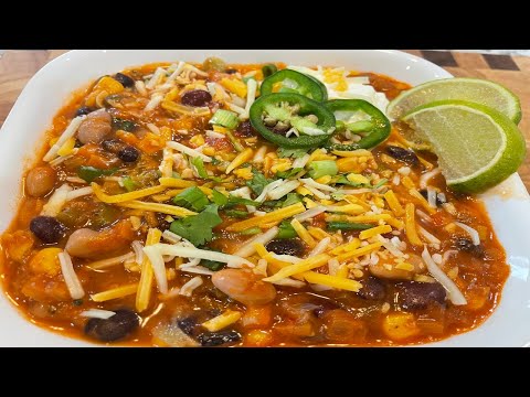 Mexican Chili Bean Soup | Chilli Soup | Instapot recipe | Vegetarian Chili | Healthy Bean Soup