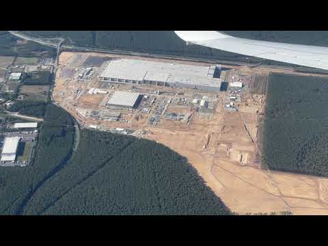 ENORMOUS TESLA Berlin Gigafactory October 2021 from the sky