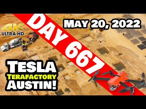 FOOTERS COMMENCE IN THE CATHODE AREA AT GIGA TEXAS! - Tesla Gigafactory Austin 4K  Day 667 - 5/20/22