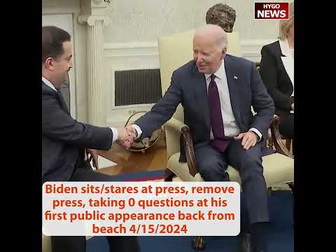 Biden playing with his watch, slurring reads directly from his pre-written notes