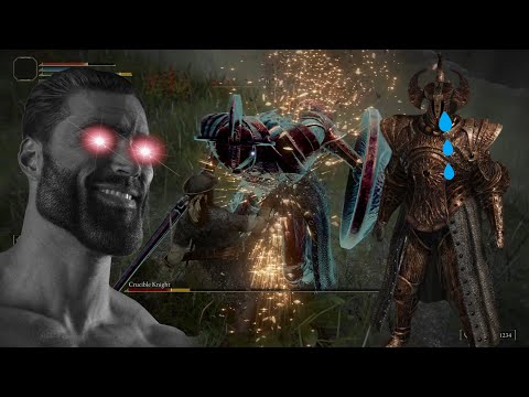 Elden Ring - How to Easily Beat Crucible Knights Without Cheesing (Works Any Level!)