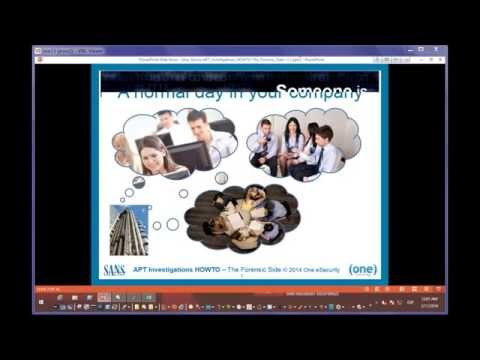SANS DFIR Webcast - APT Investigations -- How To The Forensic Side