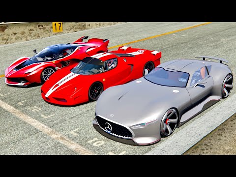 Mercedes--Benz AMG Vision GT vs Ferrari FXX-K vs Ferrari FXX - Highlands