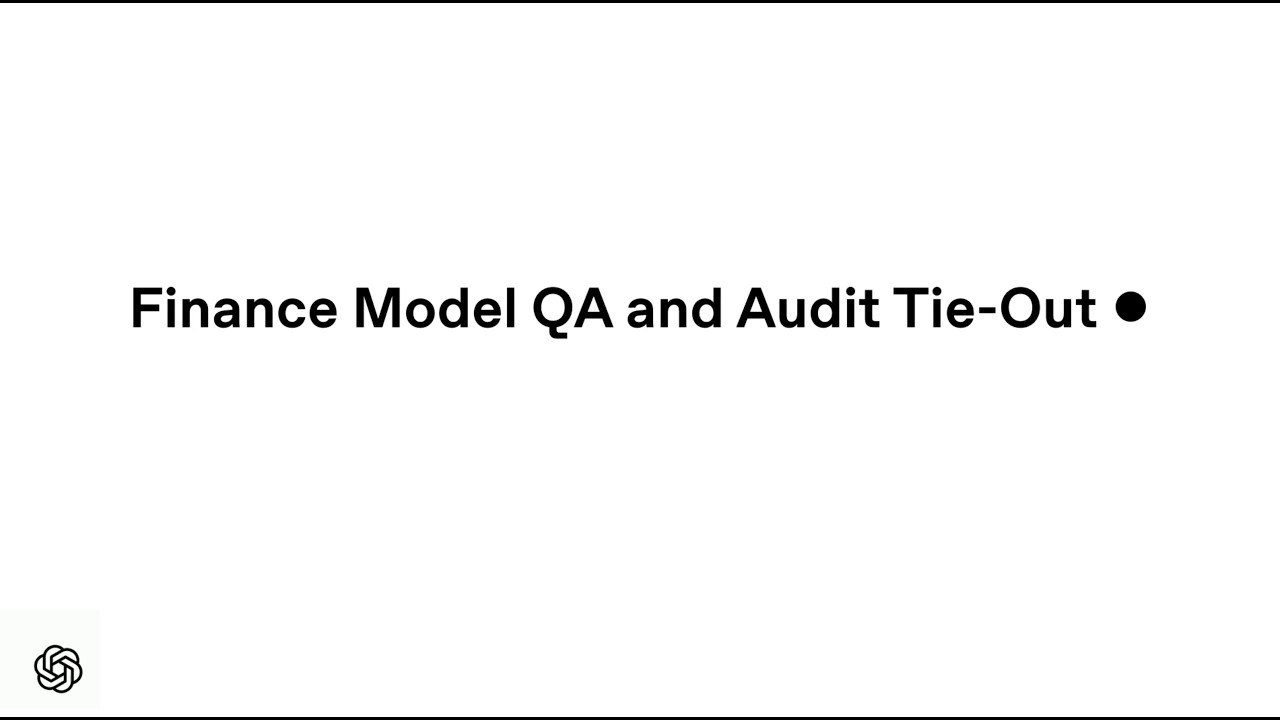Update and audit a finance model in Excel with ChatGPT - OpenAI Youtube