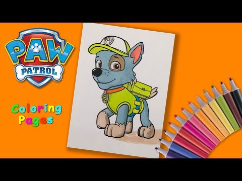 Rocky Coloring Page. Paw patrol Coloring book. How to draw Paw Patrol Pups. Video
