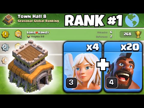 I am RANK #1 Global TH8 with Queen Charge Hogs!