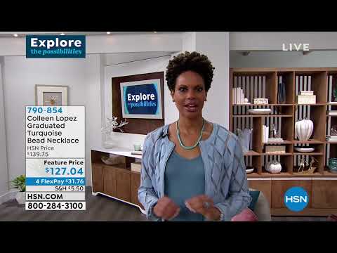 Colleen Lopez Turquoise Graduated Bead Necklace with Mag...